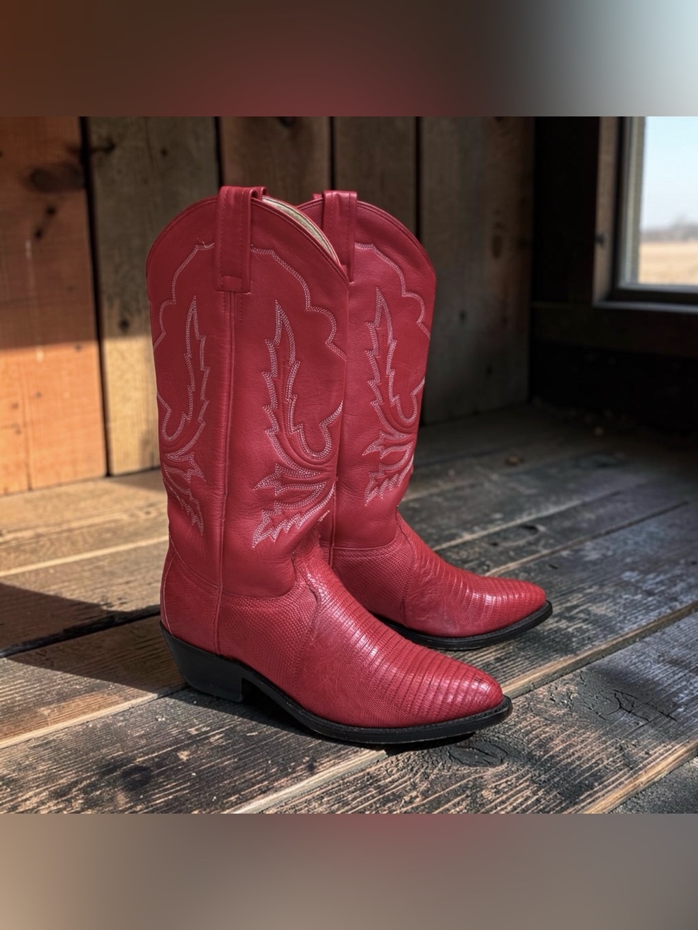 Dan Post Red Lizard Cowboy
Boots Vintage Western Women's size 7